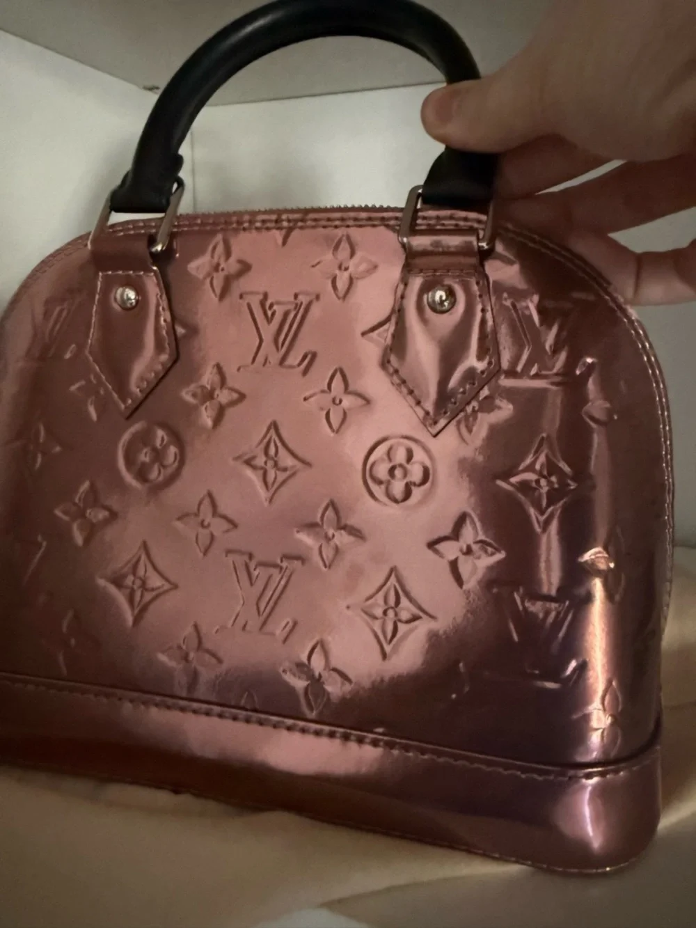 Louis Vuitton Alma BB Rose Cuivre Vernis - Picture 9 of 16